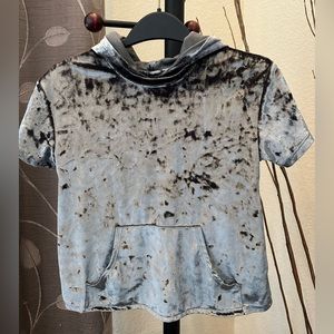 Art Class | Velour s/s hoodie | Girls M | Silver/grey